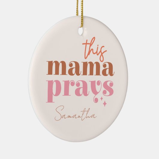 Deze Mama Bidt - Rustiek Boho Design Keramisch Ornament (Rechts)