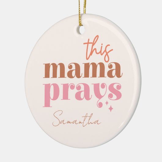 Deze Mama Bidt - Rustiek Boho Design Keramisch Ornament (Links)