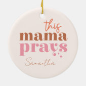 Deze Mama Bidt - Rustiek Boho Design Keramisch Ornament (Achterkant)