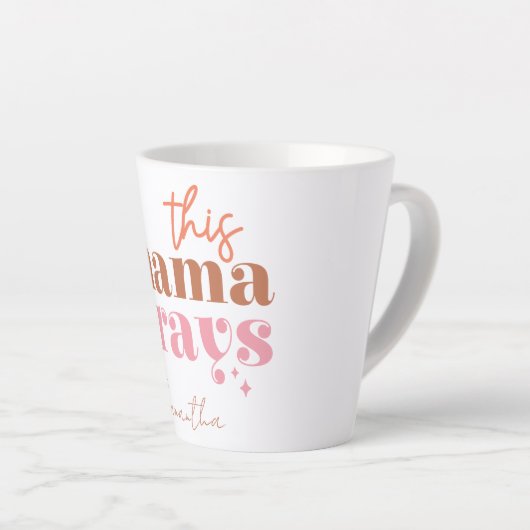 Deze Mama Bidt - Rustiek Boho Design Latte Mok (Rechterhoek)