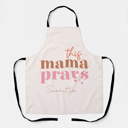 Deze Mama Bidt - Rustiek Boho Design Schort (Voorkant)