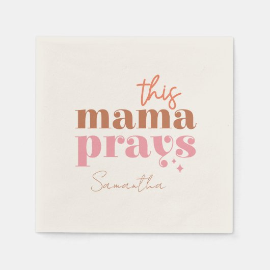 Deze Mama Bidt - Rustiek Boho Design Servet (Voorkant)