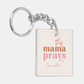 Deze Mama Bidt - Rustiek Boho Design Sleutelhanger (Voorkant Links)