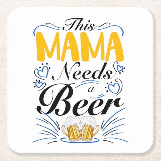 Deze mama heeft een bier nodig kartonnen onderzetters (Voorkant)