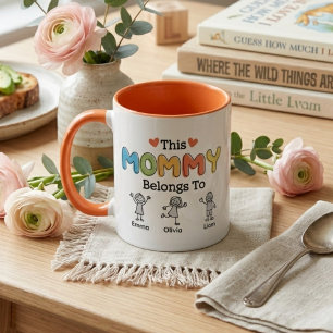 Deze mama hoort bij Bright Family Kunstwerk Mok