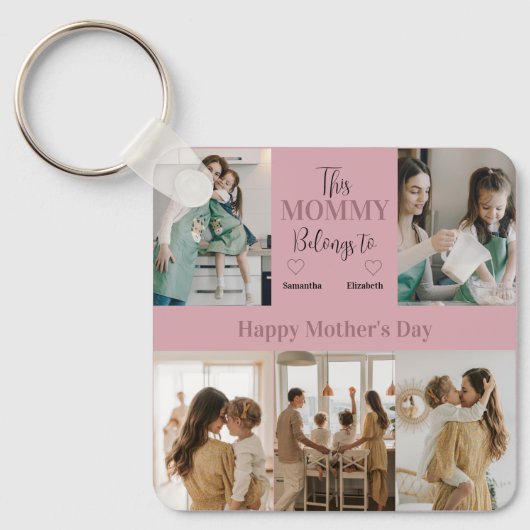Deze mama hoort bij - gepersonaliseerde foto | sleutelhanger (Voorkant)