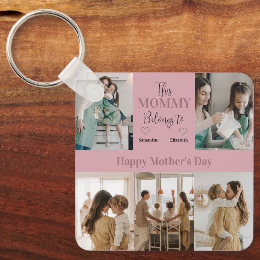 Deze mama hoort bij - gepersonaliseerde foto | sleutelhanger (Voorkant)