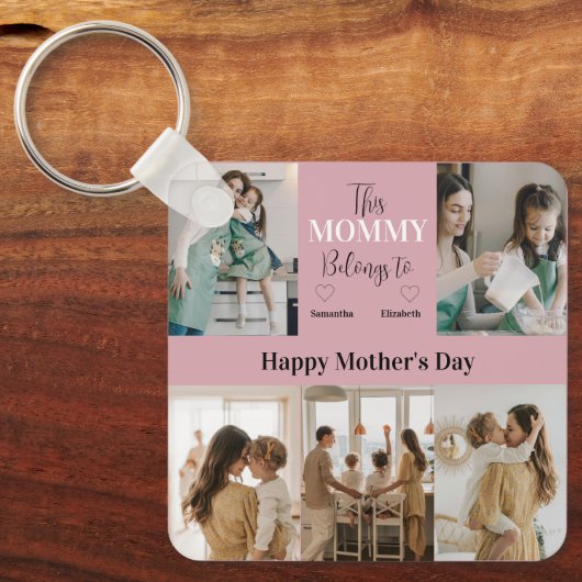 Deze mama hoort bij - gepersonaliseerde foto | sleutelhanger (Voorkant)