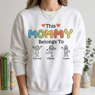 Deze mama hoort bij speelse familie lettertype trui
