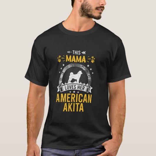 Deze mama houdt van haar Amerikaanse Akita-Hondenl T-shirt (Voorkant)