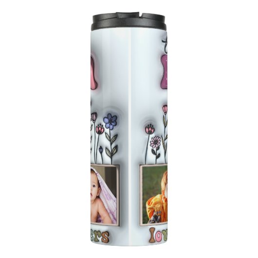 Deze mama houdt van haar wilde bloemen Afbeelding Thermosbeker (Achterkant)