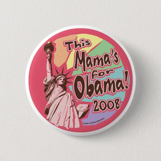 Deze mama is voor Obama 2008! Knoop Ronde Button 5,7 Cm (Voorkant)