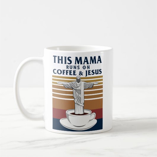 Deze mama loopt op koffie en Jezus Koffiemok (Links)