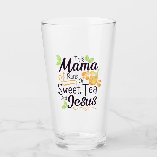 Deze mama loopt op Sweet Tea en Jezus Glas (Voorkant)