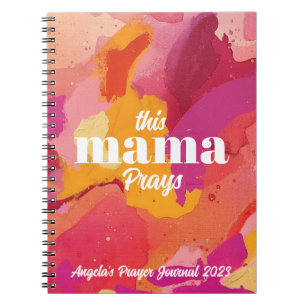 Deze Mama Prayers Oranje en Roze Prayer Journal Notitieboek