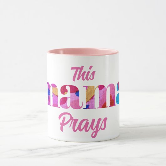 Deze mama Prays Pink Abstracte Mok Moederdag Gift (Midden)