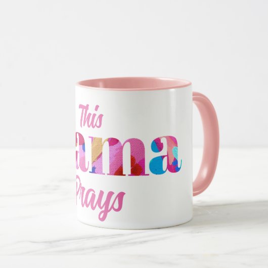Deze mama Prays Pink Abstracte Mok Moederdag Gift (Voorkant rechts)