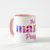 Deze mama Prays Pink Abstracte Mok Moederdag Gift (Voorkant links)
