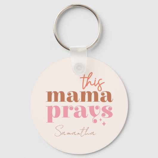 Deze mama Prays Sleutelhanger (Achterkant)