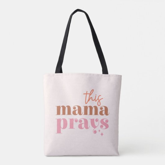 Deze mama Prays Tote Bag (Achterkant)
