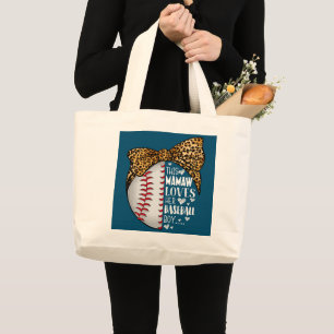 Deze Mamaw houdt van haar Baseball Boy Moederdag Grote Tote Bag
