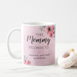 Deze mammie behoort tot de roze Floral Waterverf Koffiemok