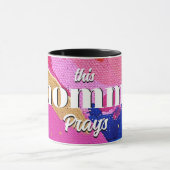 Deze mammie bidt roze en blauwe Abstracte Mok (Midden)