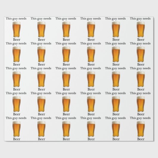 Deze man heeft bier nodig cadeaupapier (Vlak)