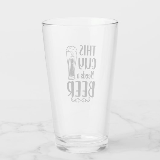 Deze man heeft een bier nodig! glas (Achterkant)
