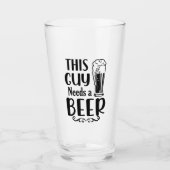 Deze man heeft een bier nodig! glas (Voorkant)
