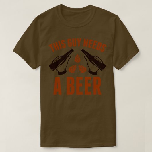 Deze man heeft een bier nodig t-shirt (Design voorkant)