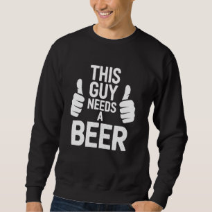Deze man heeft een grappig biertje en alcohol nodi trui
