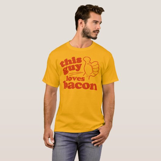 Deze man houdt van Bacon T-shirt (Voorkant volledig)