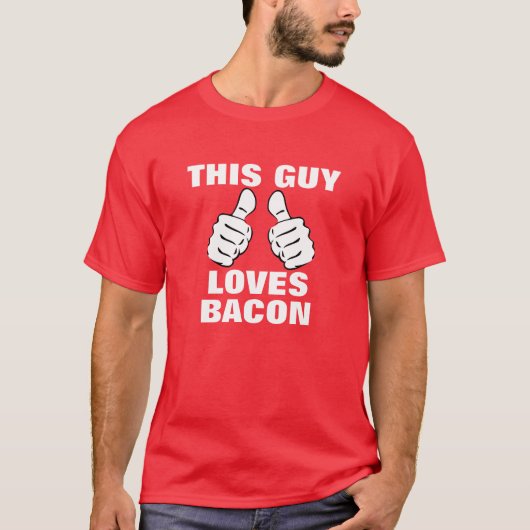 Deze man houdt van Bacon. T-shirt (Voorkant)