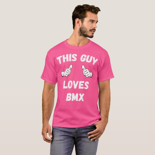 Deze man houdt van BMX Thumbs T-shirt (Voorkant volledig)