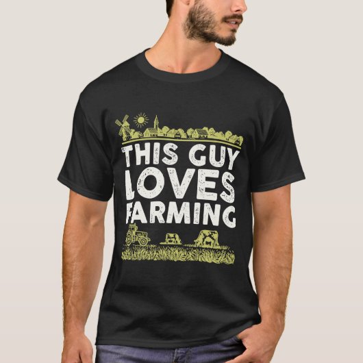 Deze man houdt van boeren in de landbouw t-shirt (Voorkant)