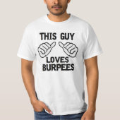 deze man houdt van burpes t-shirt (Voorkant)
