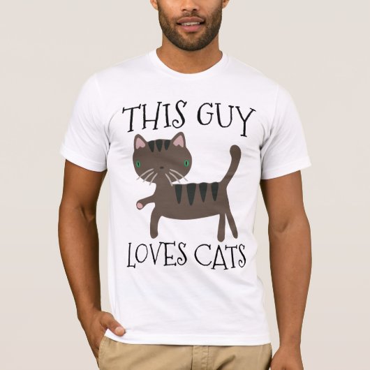 DEZE MAN HOUDT VAN CATS, Mannen Kat t-shirts (Voorkant)