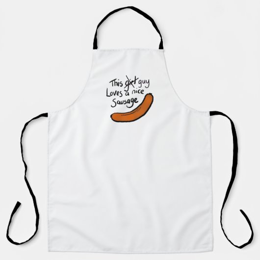 Deze man houdt van een mooie worst schort (Voorkant)