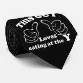 Deze man houdt van eten op Y Stropdas (Opgerold)