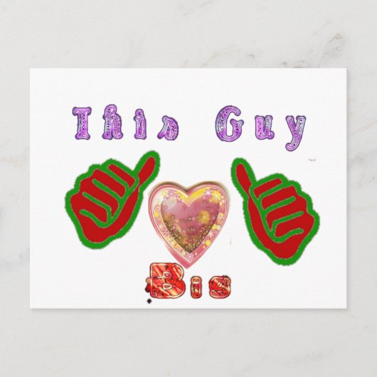 Deze man houdt van grote geschenkkunst afdrukken briefkaart (Voorkant)