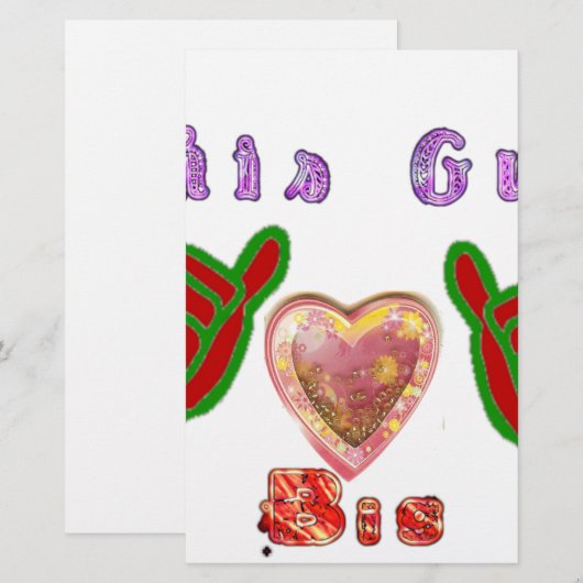 Deze man houdt van grote geschenkkunst afdrukken briefpapier (Voorkant / Achterkant)