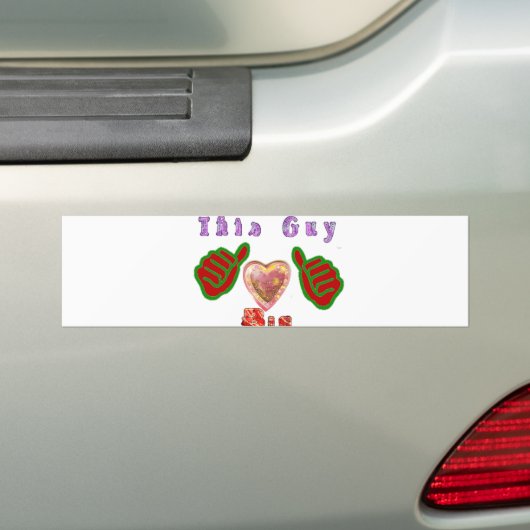 Deze man houdt van grote geschenkkunst afdrukken bumpersticker (Op auto)