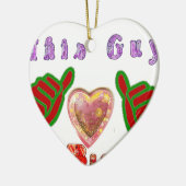 Deze man houdt van grote geschenkkunst afdrukken keramisch ornament (Links)