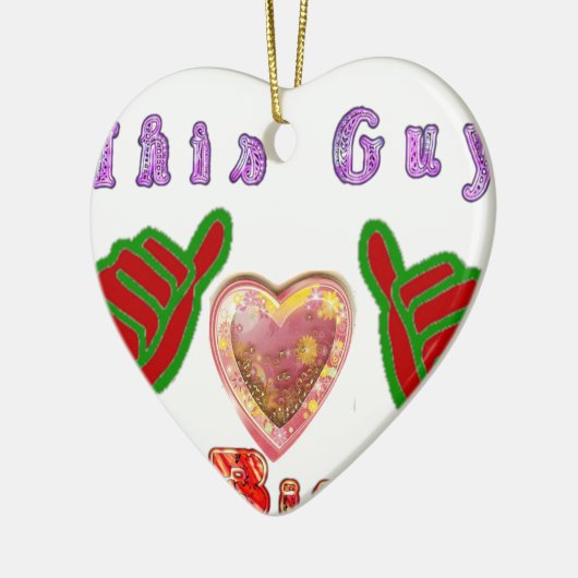 Deze man houdt van grote geschenkkunst afdrukken keramisch ornament (Links)