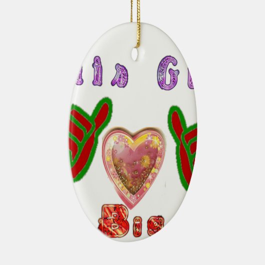 Deze man houdt van grote geschenkkunst afdrukken keramisch ornament (Rechts)