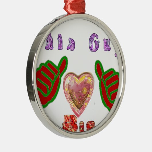 Deze man houdt van grote geschenkkunst afdrukken metalen ornament (Rechts)