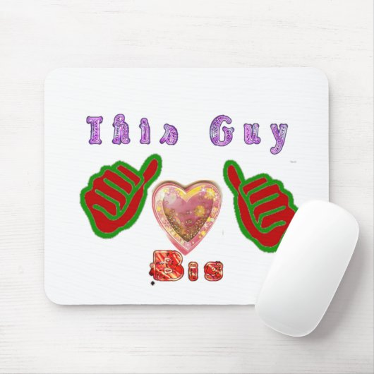 Deze man houdt van grote geschenkkunst afdrukken muismat (Met muis)