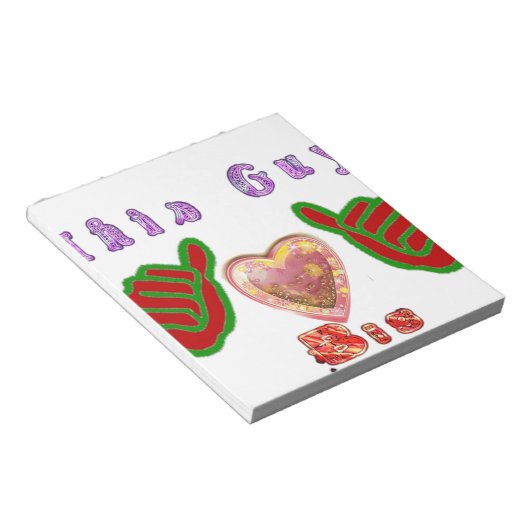 Deze man houdt van grote geschenkkunst afdrukken notitieblok (Schuin)