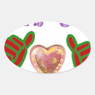 Deze man houdt van grote geschenkkunst afdrukken ovale sticker